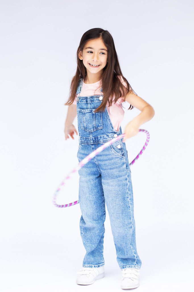 Little girl with a hoop in los angeles photoshoot