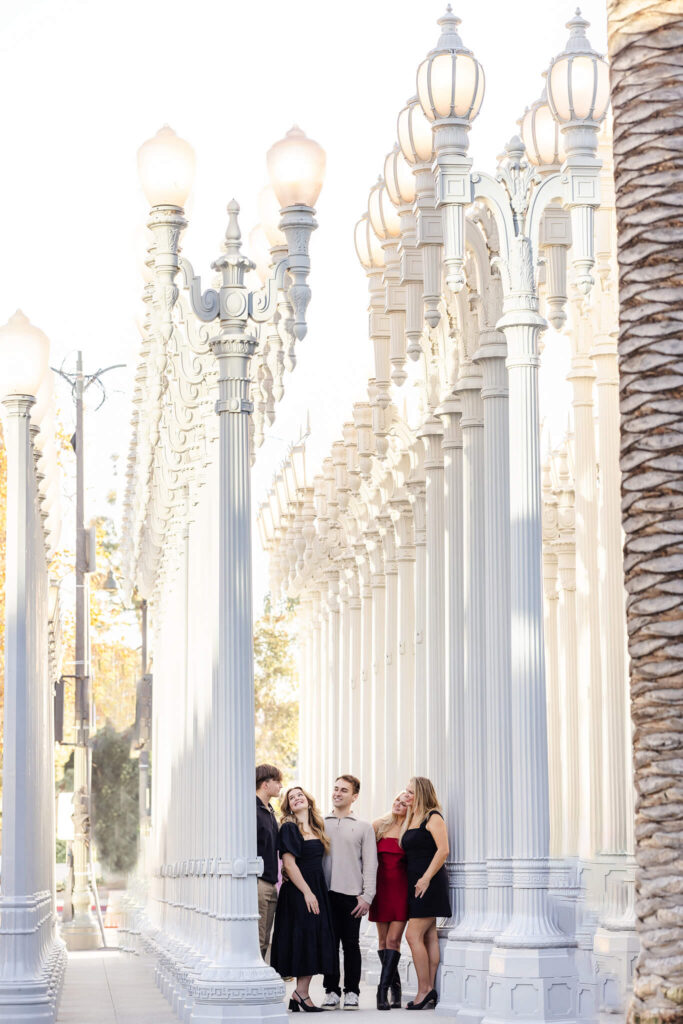 Family photograph in the urban lights and LACMA a fun day out. Beautiful light and the full lamps in the image